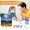 16 Pack Canvas and Easel Set for Party, 8x10in Canvas Painting Set with Wood Easels, Brushes, Paint Trays & Acrylic Paints, Paint Party Supplies Canvas Painting Kits for Adults & Kids
